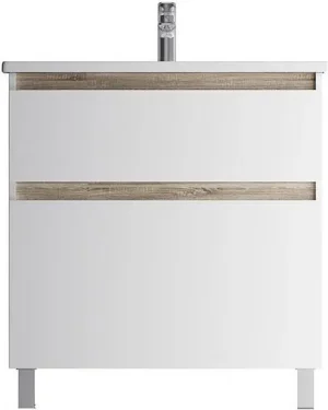 Тумба-умывальник напольная Am.Pm X-Joy 80 белый/светлое дерево M85AFSX0802WG+M85AWCC0802WG