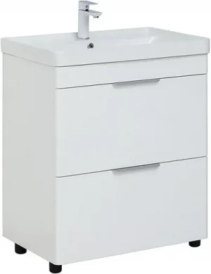 Тумба-умывальник напольная Aquanet Ирис new 70 белый глянец 00310153+