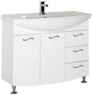 Тумба-умывальник напольная Aquanet Моника 105 белый 00186772+00184263