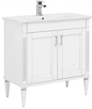 Тумба-умывальник напольная Aquanet Селена 90 белый/серебро 00201650+00196393