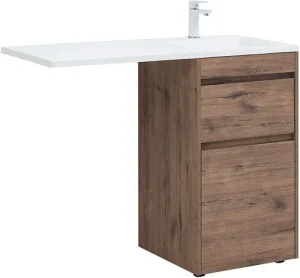 Тумба-умывальник напольная Aquanet Токио 110 R дуб веллингтон 00333647+00235498