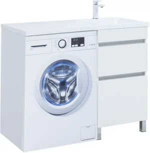 Тумба-умывальник напольная Aquanet Вега 110 R белый глянец 00329123+4627173210034