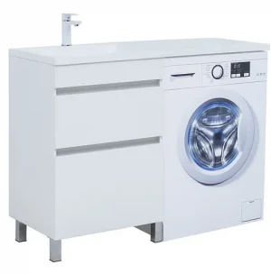 Тумба-умывальник напольная Aquanet Вега 120 L белый глянец 00329124+4627173210027