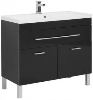 Тумба-умывальник напольная Aquanet Верона 100 чёрный 00182711+00158753