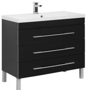 Тумба-умывальник напольная Aquanet Верона 100 чёрный 00178472+00158753