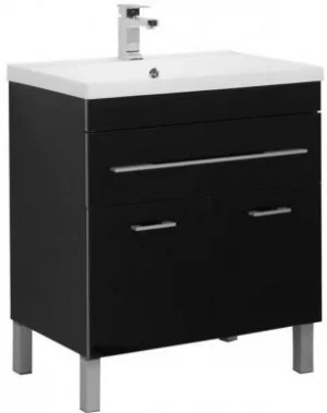 Тумба-умывальник напольная Aquanet Верона 75 чёрный 00182707+00158755