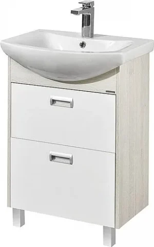 Тумба-умывальник напольная Aquaton Бекка PRO 60 белый/дуб соммерсет 1A1966K1BAC20