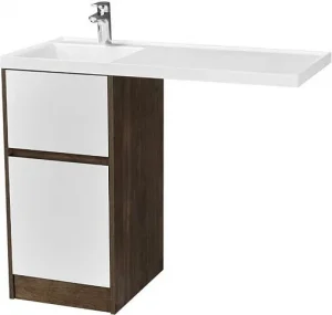 Тумба-умывальник напольная над стиральной машиной Aquaton Лондри 105 L дуб кантри/белый 1A2670K2LHDY0+