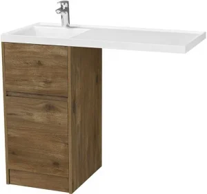 Тумба-умывальник напольная над стиральной машиной Aquaton Лондри 105 L дуб рустикальный 1A2670K1LHDR0+