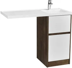 Тумба-умывальник напольная над стиральной машиной Aquaton Лондри 105 R дуб рустикальный/белый 1A2670K2LHDR0+