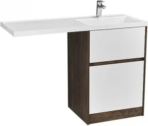 Тумба-умывальник напольная над стиральной машиной Aquaton Лондри 120 R дуб кантри/белый 1A2669K2LHDY0+