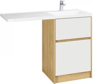 Тумба-умывальник напольная над стиральной машиной Aquaton Лондри 120 R дуб сантана/белый 1A2669K2LH0C0+