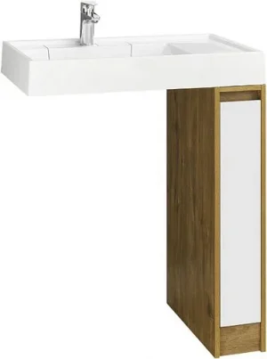 Тумба-умывальник напольная над стиральной машиной Aquaton Лондри 80 дуб рустикальный/белый 1A2671K2LHDR0+