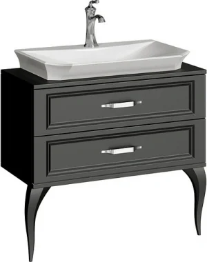 Тумба-умывальник напольная Aqwella LaDonna 85 чёрный LAD0108BLK+LAD.07.04.D