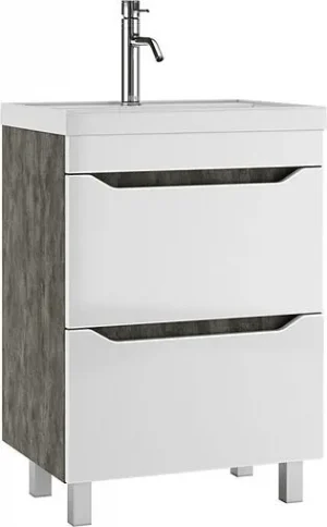 Тумба-умывальник напольная Айсберг Ева 60 белый/бетон DA5915T+4670142930044