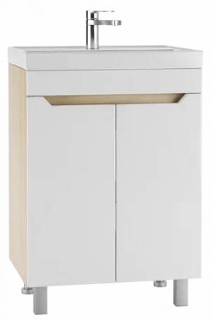 Тумба-умывальник напольная Айсберг Мечта 60 белый/дуб сонома DM2313T+4607152361674