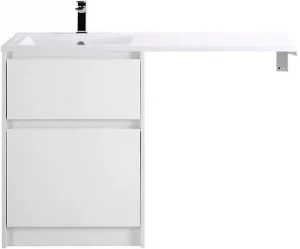 Тумба-умывальник напольная над стиральной машиной BelBagno KRAFT-LVD 120 Bianco Opaco KRAFT-LVD-580/1200-2C-PIA-BO+