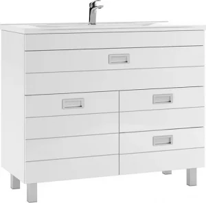 Тумба-умывальник напольная Домино Cube 100 белый DC5001T+4640021065204