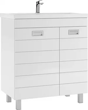 Тумба-умывальник напольная Домино Cube 75 белый DC5003T+4627173210102