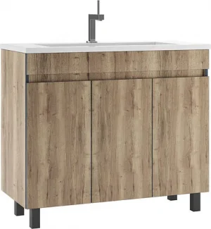 Тумба-умывальник напольная Домино Dolche 100 дуб галифакс табак DD5402T+4627173210447