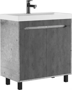 Тумба-умывальник напольная Домино Loft 80 бетон DL5608T+4627173210188