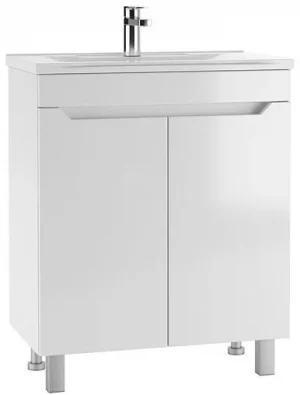 Тумба-умывальник напольная Домино Optima 65 белый глянец DO1905T+4627173210096