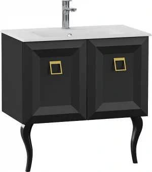 Тумба-умывальник напольная ISVEA Aria 80 чёрный 27AAS004080I+10SL51081SV