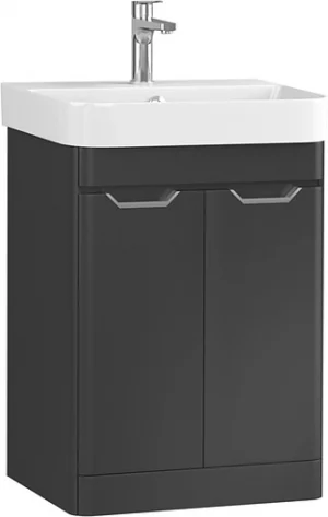 Тумба-умывальник напольная ISVEA Fonte 57 чёрный 21USS014457I+10SQ50057SV