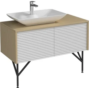 Тумба-умывальник напольная ISVEA Suit 100 белый/дуб 27SUS065100I+10SY50065SV