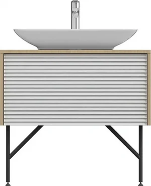 Тумба-умывальник напольная ISVEA Suit 80 белый/дуб 27SUS065080I+10SY50065SV