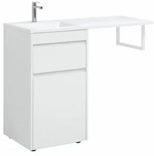 Тумба-умывальник напольная над стиральной машиной Aquanet Токио 110 L белый 00239289+00235497