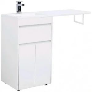 Тумба-умывальник напольная над стиральной машиной Aquanet Токио 120 L белый 00237746+00235499