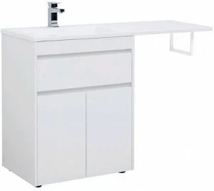 Тумба-умывальник напольная над стиральной машиной Aquanet Токио 130 L белый 00237746+00235501