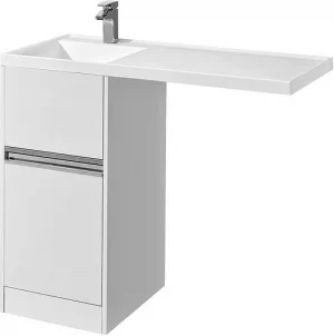 Тумба-умывальник напольная над стиральной машиной Aquaton Лондри 105 L белый 1A2360K1LH010