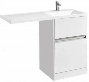 Тумба-умывальник напольная над стиральной машиной Aquaton Лондри 120 R белый 1A2359K0LH010