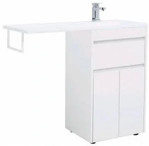 Тумба-умывальник напольная над стиральной машиной Aquanet Токио 110 R белый 00236916+00235498