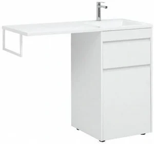 Тумба-умывальник напольная над стиральной машиной Aquanet Токио 110 R белый 00239289+00235498