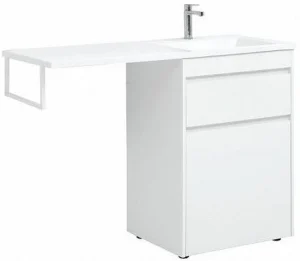 Тумба-умывальник напольная над стиральной машиной Aquanet Токио 120 R белый 00239290+00235500