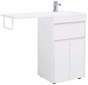 Тумба-умывальник напольная над стиральной машиной Aquanet Токио 120 R белый 00236917+00235500