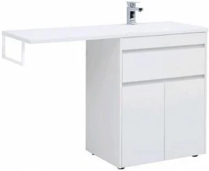 Тумба-умывальник напольная над стиральной машиной Aquanet Токио 130 R белый 00236917+00235502