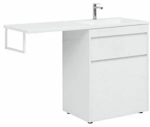 Тумба-умывальник напольная над стиральной машиной Aquanet Токио 130 R белый 00239291+00235502