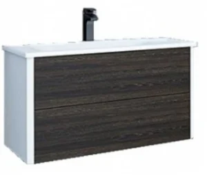 Тумба-умывальник подвесная Aquaton Брук 100 (2 ящика) дуб феррара/белый