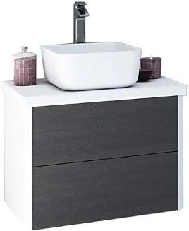 Тумба-умывальник подвесная Aquaton Брук 60 (2 ящика) дуб феррара/белый