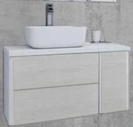 Тумба-умывальник подвесная Aquaton Брук 80 (60+20) дуб латте/белый