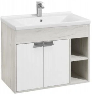 Тумба-умывальник подвесная Aquaton Флай 80 белый/дуб крафт 1A2374K0FAX10