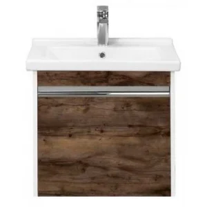 Тумба-умывальник подвесная Aquaton Капри 60 таксония темная/белый 1A2301K1KPDB0