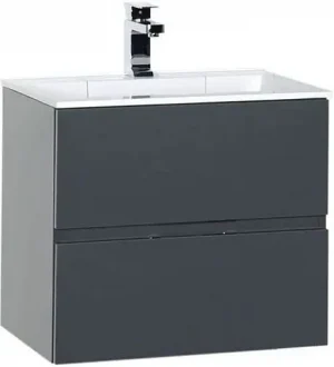 Тумба-умывальник подвесная Aquanet Алвита 60 серый антрацит 00183991+00181907