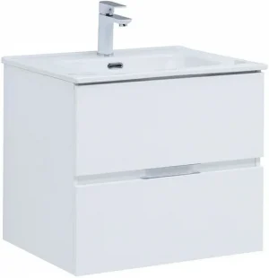 Тумба-умывальник подвесная Aquanet Алвита New 60 белый матовый 00277510+00254363