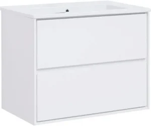 Тумба-умывальник подвесная Aquanet Милан 85 белый глянец 00339967+00249690