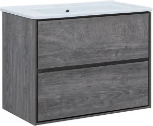 Тумба-умывальник подвесная Aquanet Милан 85 дуб рошелье 00339969+00249690